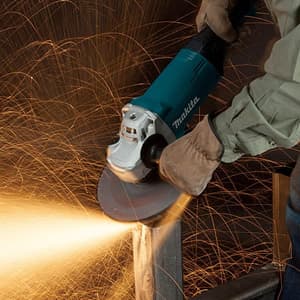 Makita 230mm / 9 inch, 2200W SJS II Angle Grinder with Large Trigger Switch, GA9061