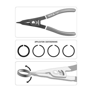 Yato 225 mm Lock Ring Pliers, YT-0607