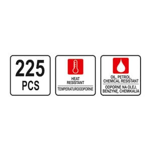 Yato 225 Pcs O - Rings Set, YT-06877