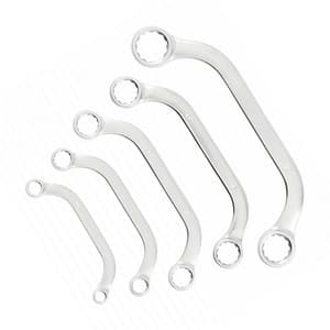 Hogert 5 Pcs, 8 - 22 mm Half Moon Spanners Set, HT1W599