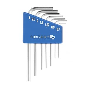 Hogert 7 Pcs (0.71 mm - 3 mm) Precision Hex Keys Set, HT1W800