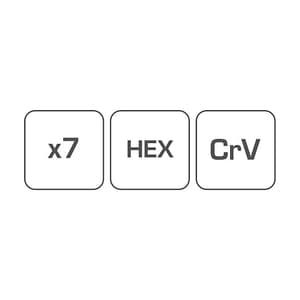 Hogert 7 Pcs (0.71 mm - 3 mm) Precision Hex Keys Set, HT1W800
