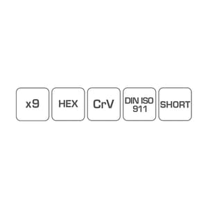 Hogert 9 Pcs (1.50 mm - 10 mm) Hex Keys Set, HT1W802