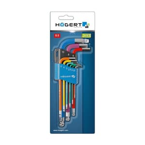 Hogert 9 Pcs (1.50 mm - 10 mm) Colour Coded Hex Keys Set, HT1W806