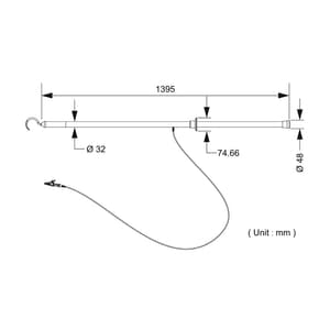 Kusam-Meco 50kV Resistive Type High Voltage Discharge Rod, KM-DSR-50K