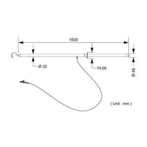 Kusam-Meco 100kV Resistive Type High Voltage Discharge Rod, KM-DSR-100K
