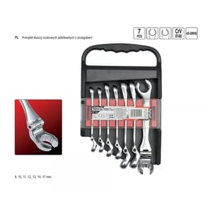 Yato 8 - 17 mm / 7 Pcs Self-Shaking 2 Head Flared Nut Wrench Set, YT-0190