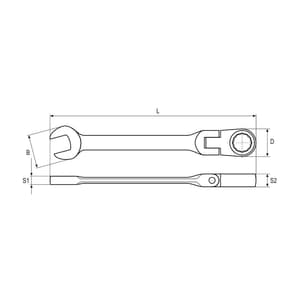 Yato 11 mm Flexible Ratchet Combination Spanner, YT-1677