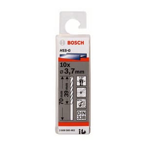 Bosch 3.70 x 70 mm HSS Metal Drill Bits (Pack of 10 Pcs), 2 608 585 483