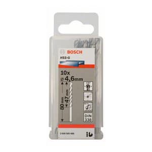 Bosch 4.60 x 80 mm HSS Metal Drill Bits (Pack of 10 Pcs), 2 608 585 488