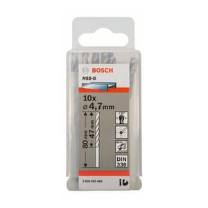 Bosch 4.70 x 80 mm HSS Metal Drill Bits (Pack of 10 Pcs), 2 608 585 489