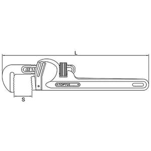 Toptul 24 Inch / 600 mm Aluminum Alloy Pipe Wrench, DDAC1A24