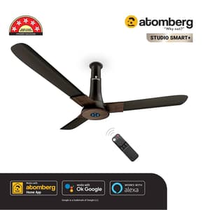 Atomberg Studio Smart+ 1200 mm IOT Enabled Ceiling Fans with BLDC Motor & Remote (Earth Bown)