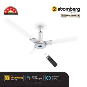 Atomberg Studio Smart+ 1200 mm IOT Enabled Ceiling Fans with BLDC Motor & Remote (White)