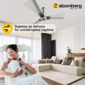 Atomberg Studio+ 1200 mm Energy Saving Ceiling Fan with BLDC Motor (Sand Grey)