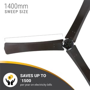 Atomberg Renesa+ 1400 mm Energy Efficient Dust Resistant Ceiling Fan with BLDC Motor and Remote (Earth Brown)