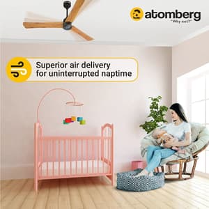 Atomberg Renesa+ 1200 mm Energy Efficient Dust Resistant Ceiling Fan with BLDC Motor and Remote (Golden Oakwood)