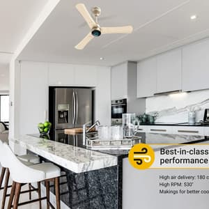 Atomberg Renesa+ 900 mm Energy Efficient Dust Resistant Ceiling Fan With BLDC Motor & Remote (Metallic Gold)