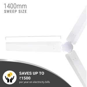 Atomberg Renesa 1400 mm Energy Efficient Ceiling Fan With BLDC Motor & Remote (White)