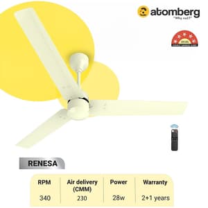 Atomberg Renesa 1200 mm Energy Efficient Ceiling Fan With BLDC Motor & Remote (Ivory)