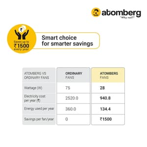 Atomberg Renesa 1200 mm Energy Efficient Ceiling Fan With BLDC Motor & Remote (Ivory)