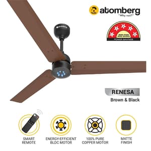 Atomberg Renesa 1200 mm Energy Efficient Ceiling Fan With BLDC Motor & Remote (Brown & Black)