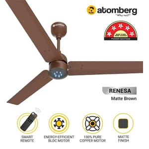 Atomberg Renesa 1200 mm Energy Efficient Ceiling Fan With BLDC Motor & Remote (Matt Brown)