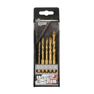 Yato 4 - 10 mm Dia Glass & Tile Drills Bit Set (Pack Of 5 Pcs), YT-44809