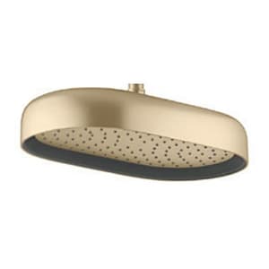 Kohler Statement 353 mm Single Function Oblong Rain Head With Katalyst Technology In Brushed Bronze Finish, K-26294IN-BV