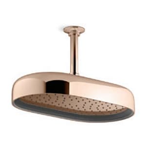 Kohler Statement 353 mm Single Function Oblong Rain Head With Katalyst Technology In Rose Gold Finish, K-26294IN-RGD