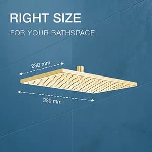 Kohler ModernLife 330 x 230 mm Single Function Rain Head In French Gold Finish, K-27731IN-AF