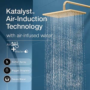 Kohler ModernLife 330 x 230 mm Single Function Rain Head In French Gold Finish, K-27731IN-AF