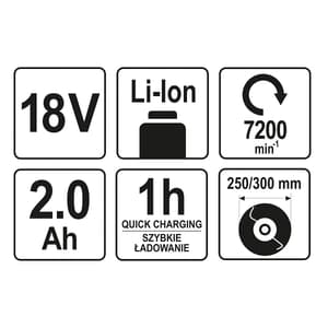 Yato 18V  / 2.0 Ah Li-Ion String Trimmer, YT-82830