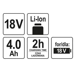 Yato 18V / 4.0 Ah  Li-ion Battery, YT-82844