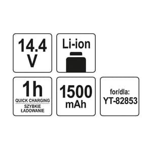 Yato 14.4V / 1.5 Ah Li-ion Battery Pack, YT-82858