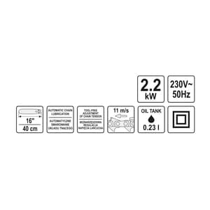 Yato 16 inch / 2.2 kW Electric Chain Saw, YT-84920
