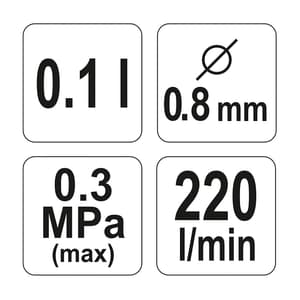 Yato 0.1Ltr / 0.8mm Spray Gun With Fluid Cup Hvlp, YT-2357