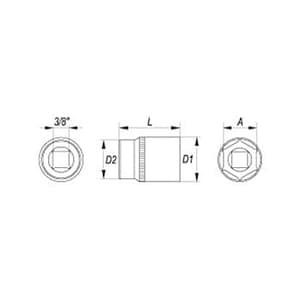 Yato 14 / 3/8" Dia 6PT Hexagonal Socket, YT-3809