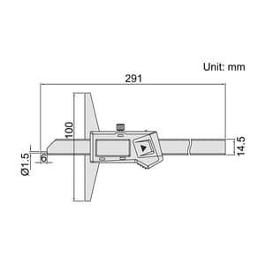 Insize 200 mm / 8 inch Digital Point Depth Gauge, 1143-200A