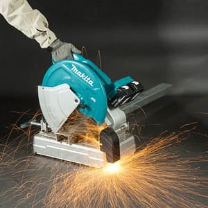 Makita 18V X 2 (36V) LXT BL 355 mm Cordless Portable Cut-off Saw with Rapid Charger & 2 Pcs 5.0 Ah Batteries, DLW140PT2