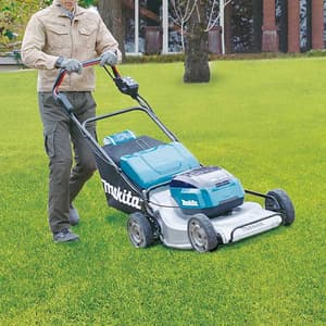 Makita 18V X 2 LXT BL 534 mm (21") Self-Propelled Cordless Lawn Mower with Rapid Charger & 4 Pcs 5.0Ah Batteries, DLM533PT4