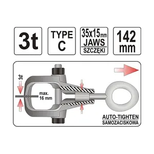 Yato 142 mm / 3T Box Clamp (Type C), YT-2543