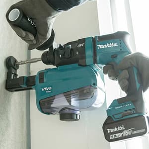Makita 18V LXT BL / 18 mm (11/16") SDS-PLUS Cordless Combination Hammer with Rapid Charger & 2 Pcs 5.0Ah Batteries, DHR182RTJ