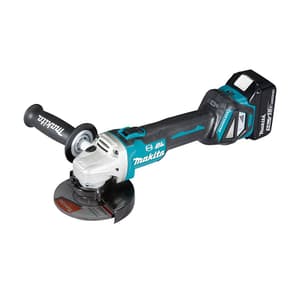 Makita 18V LXT BL 125 mm (5") Cordless Angle Grinder with Rapid Charger & 1 Pcs 5.0Ah Batteries, DGA513RTE