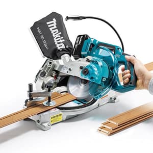 Makita 18V LXT BL 165 mm (6-1/2") Cordless Compound Miter Saw with Rapid Charger & 2 Pcs 5.0Ah Batteries, DLS600RTE