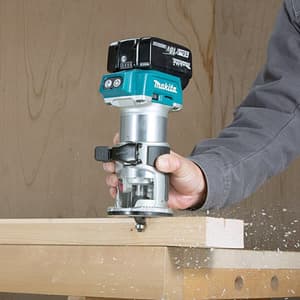 Makita 18V LXT BL 6 mm (1/4") / 8 mm (5/16") Cordless Variable Speed Trimmer with Dual LED Lights (Bare Tool), DRT50Z