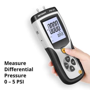 Metravi 0 – 5 PSI Range Differential Pressure Manometer With PC Interface, PM-01
