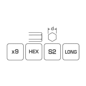 Hogert 9 Pcs (1.5 mm - 10 mm) Precision Long Hexagonal Keys Set, HT1W821