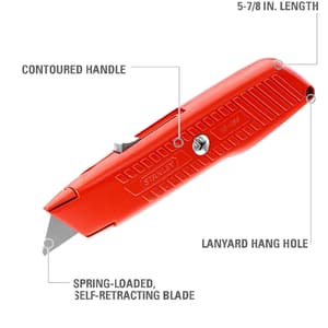 Stanley 20.2 mm Self Retracting Utility Knife (Interlock), 10-189C