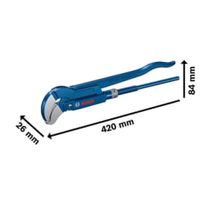 Bosch 17 Inch / 420 mm Sanitary Corner Pipe Wrench (45° Jaw Position), 1 600 A02 W3T